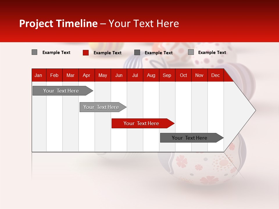 A Group Of Colorful Easter Eggs On A White Surface PowerPoint Template