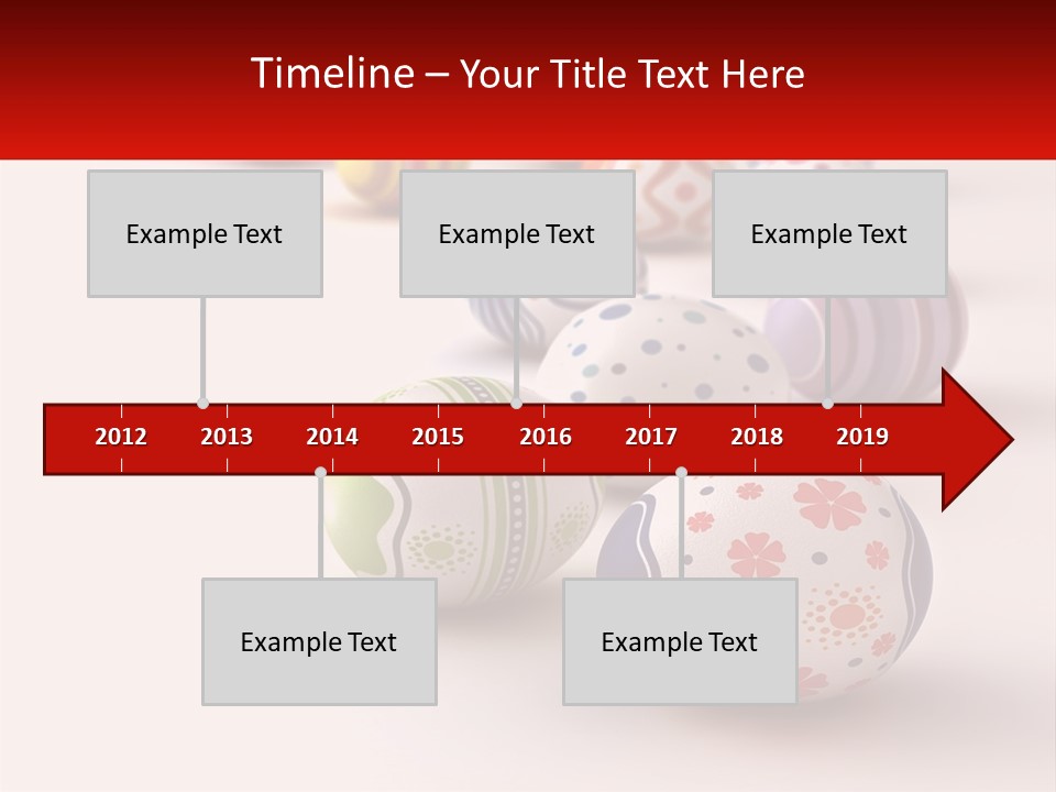 A Group Of Colorful Easter Eggs On A White Surface PowerPoint Template