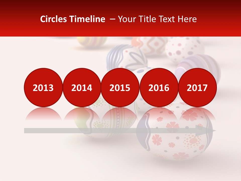 A Group Of Colorful Easter Eggs On A White Surface PowerPoint Template