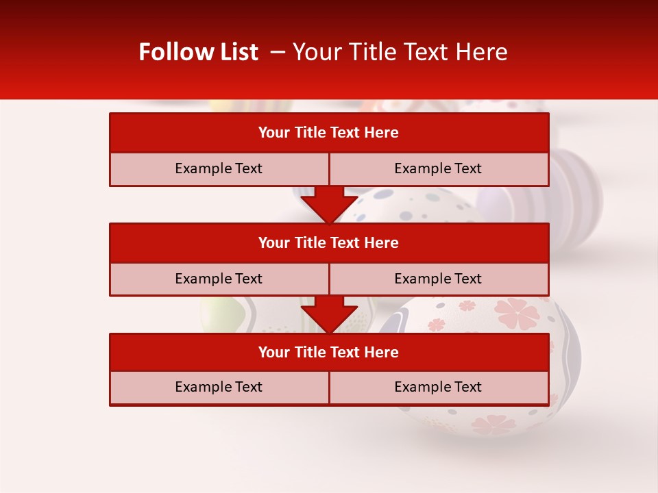 A Group Of Colorful Easter Eggs On A White Surface PowerPoint Template