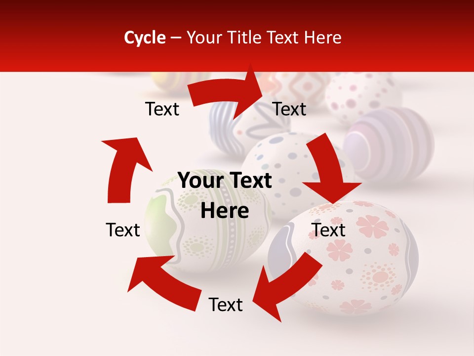 A Group Of Colorful Easter Eggs On A White Surface PowerPoint Template