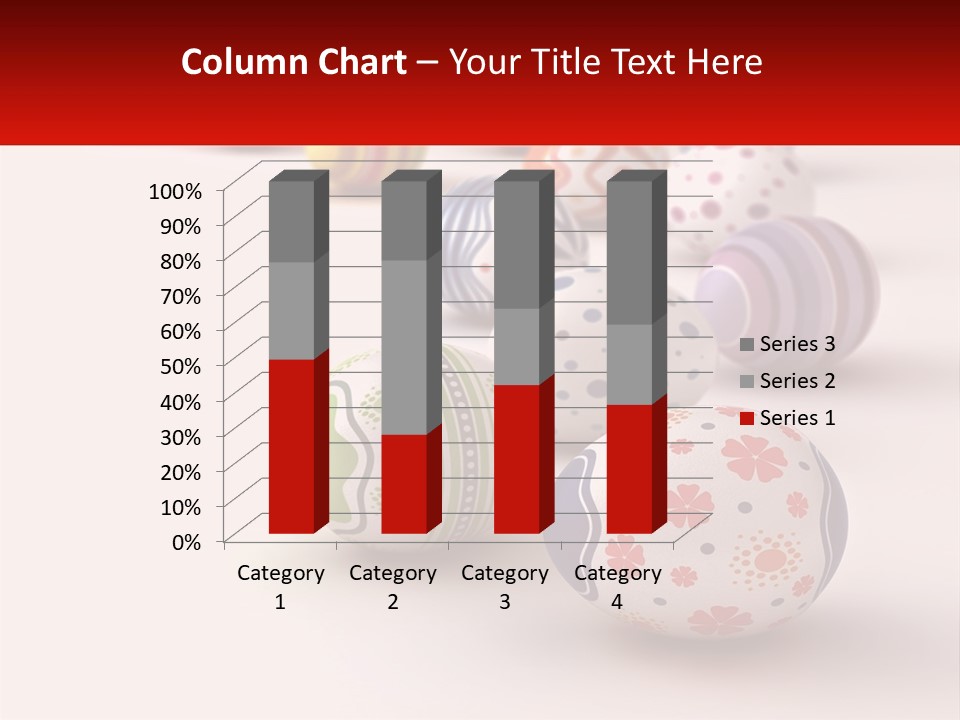 A Group Of Colorful Easter Eggs On A White Surface PowerPoint Template