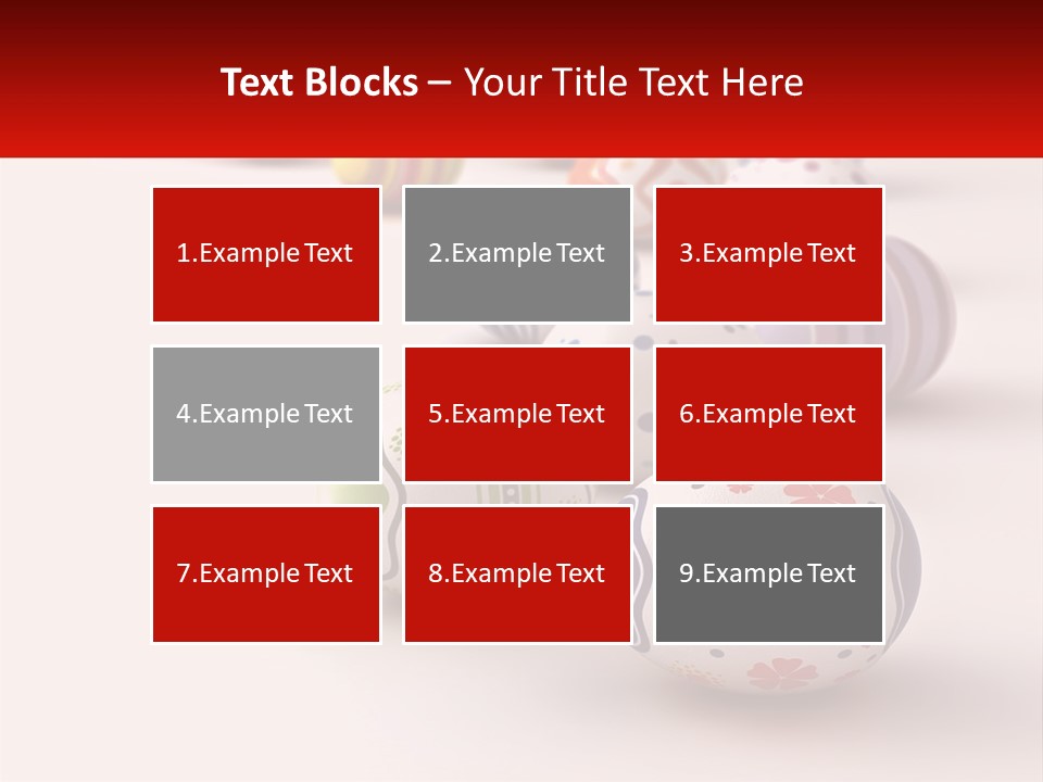 A Group Of Colorful Easter Eggs On A White Surface PowerPoint Template