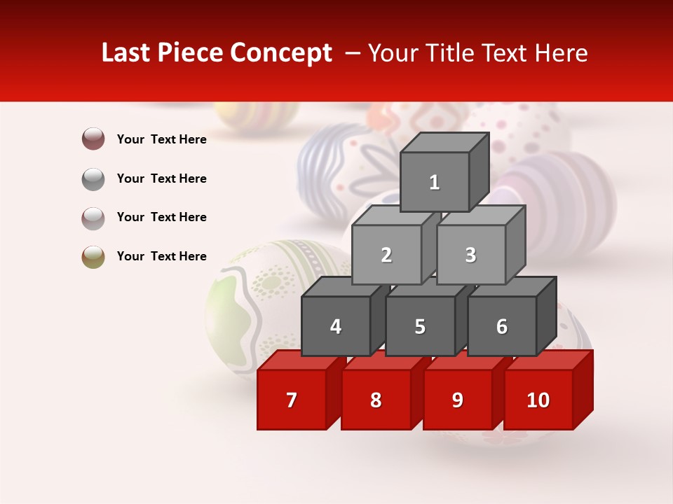 A Group Of Colorful Easter Eggs On A White Surface PowerPoint Template