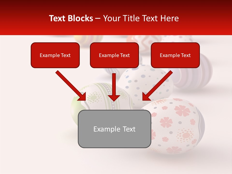 A Group Of Colorful Easter Eggs On A White Surface PowerPoint Template