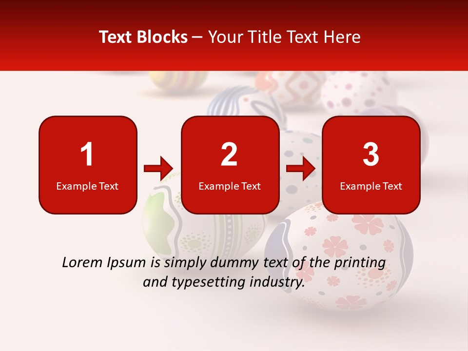 A Group Of Colorful Easter Eggs On A White Surface PowerPoint Template