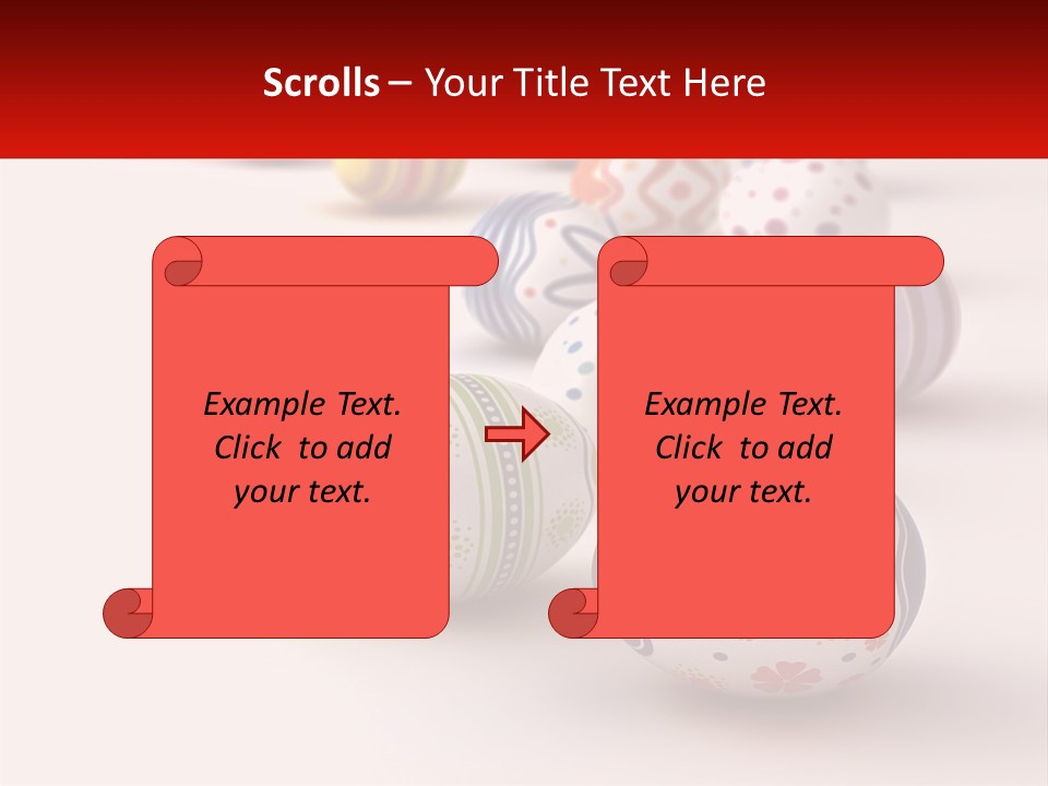 A Group Of Colorful Easter Eggs On A White Surface PowerPoint Template