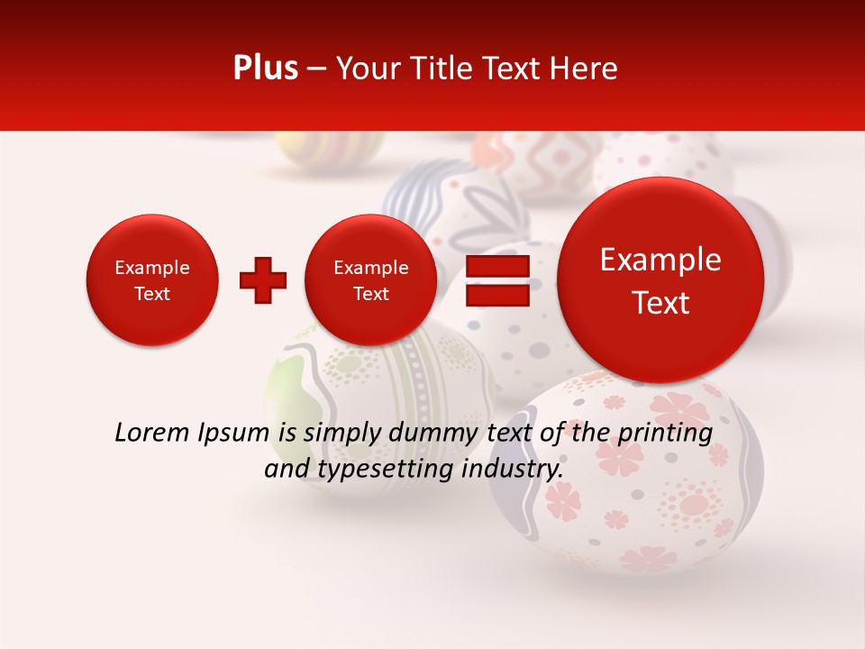 A Group Of Colorful Easter Eggs On A White Surface PowerPoint Template