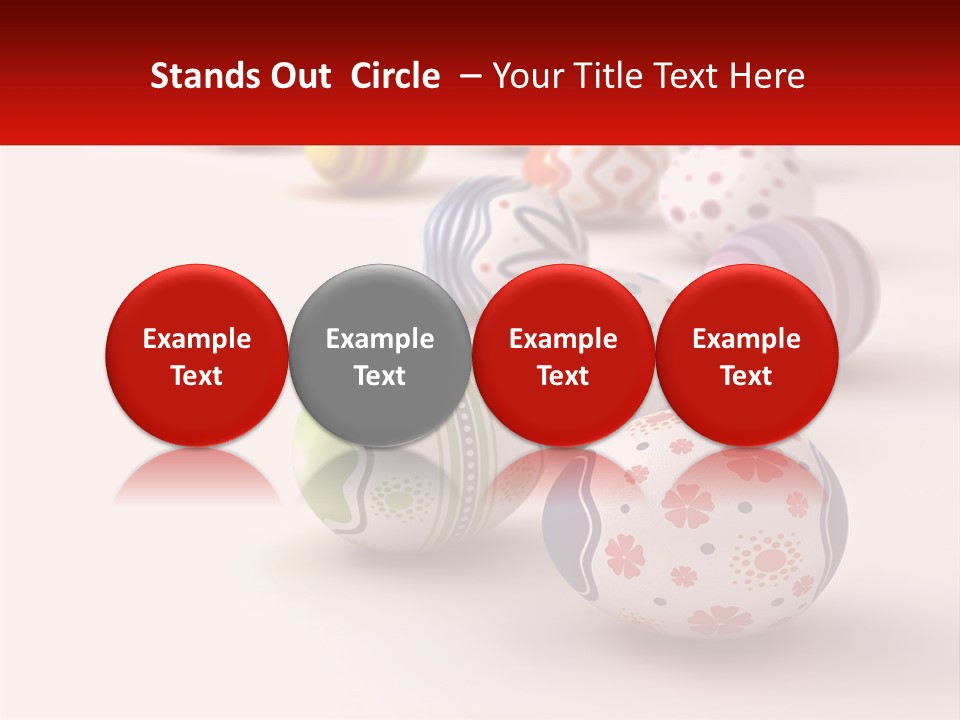 A Group Of Colorful Easter Eggs On A White Surface PowerPoint Template