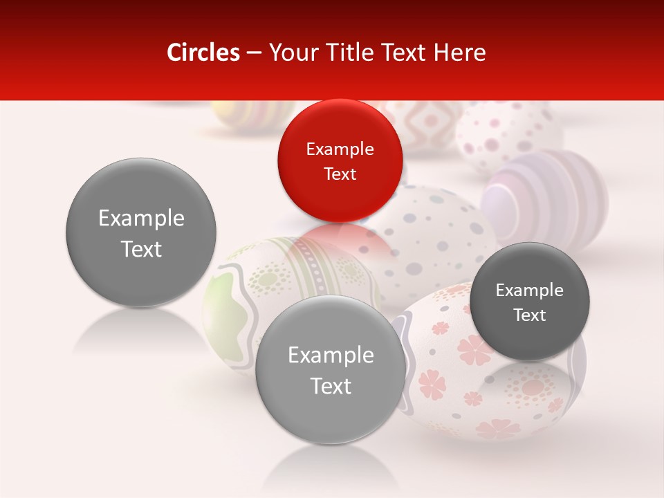 A Group Of Colorful Easter Eggs On A White Surface PowerPoint Template