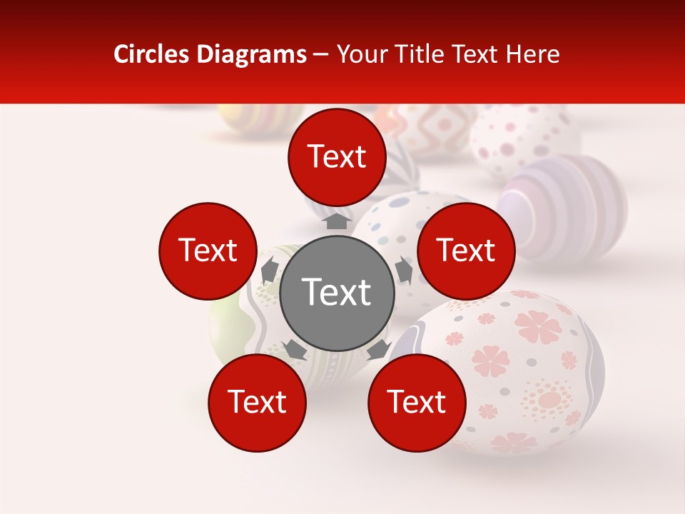 A Group Of Colorful Easter Eggs On A White Surface PowerPoint Template