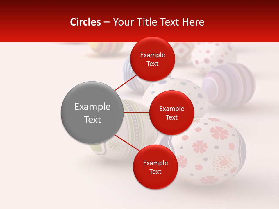 A Group Of Colorful Easter Eggs On A White Surface PowerPoint Template