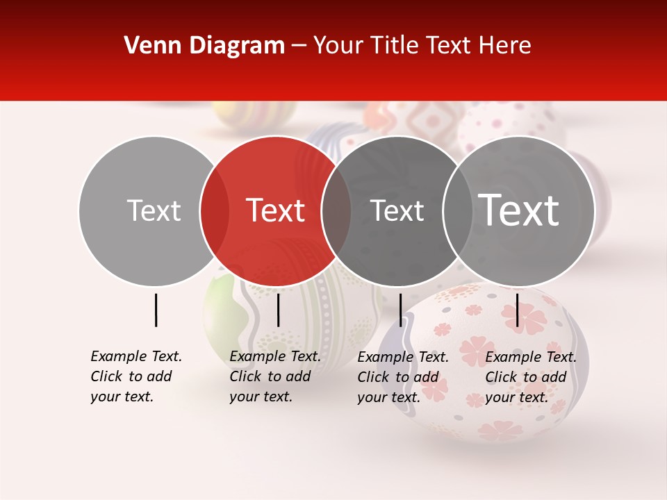 A Group Of Colorful Easter Eggs On A White Surface PowerPoint Template
