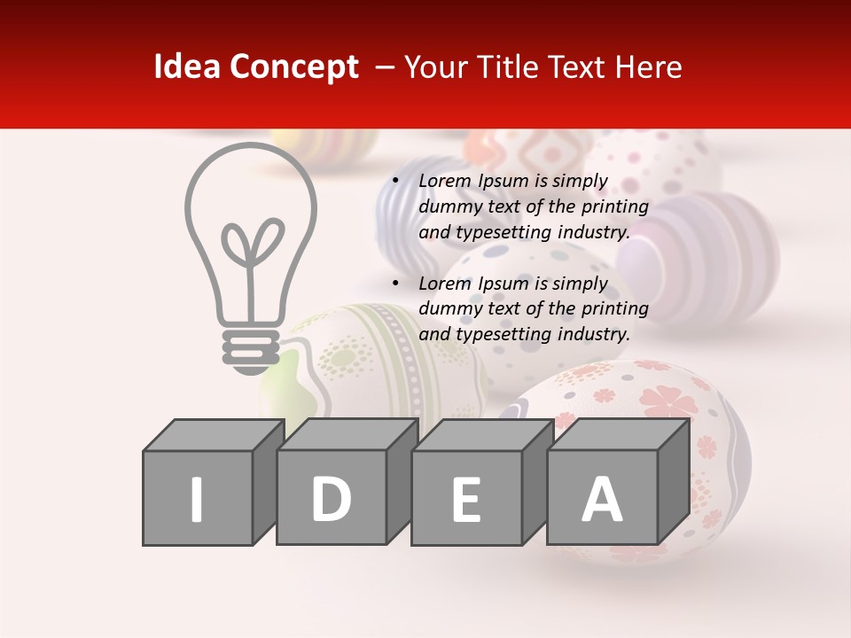 A Group Of Colorful Easter Eggs On A White Surface PowerPoint Template