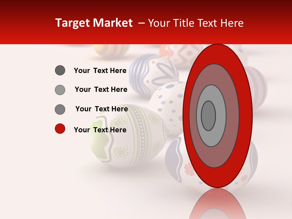 A Group Of Colorful Easter Eggs On A White Surface PowerPoint Template