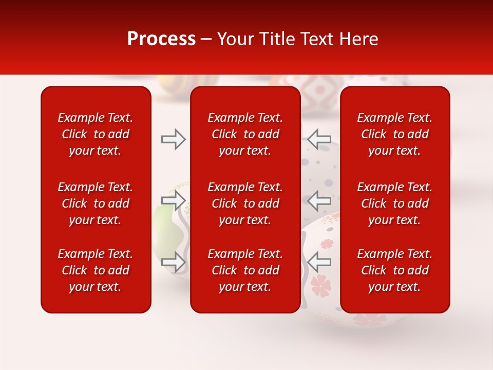 A Group Of Colorful Easter Eggs On A White Surface PowerPoint Template