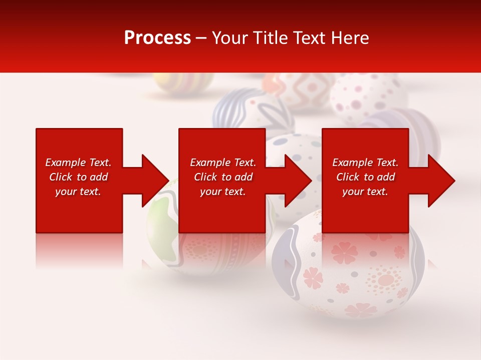 A Group Of Colorful Easter Eggs On A White Surface PowerPoint Template