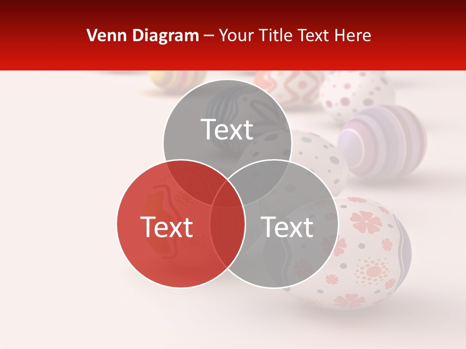 A Group Of Colorful Easter Eggs On A White Surface PowerPoint Template