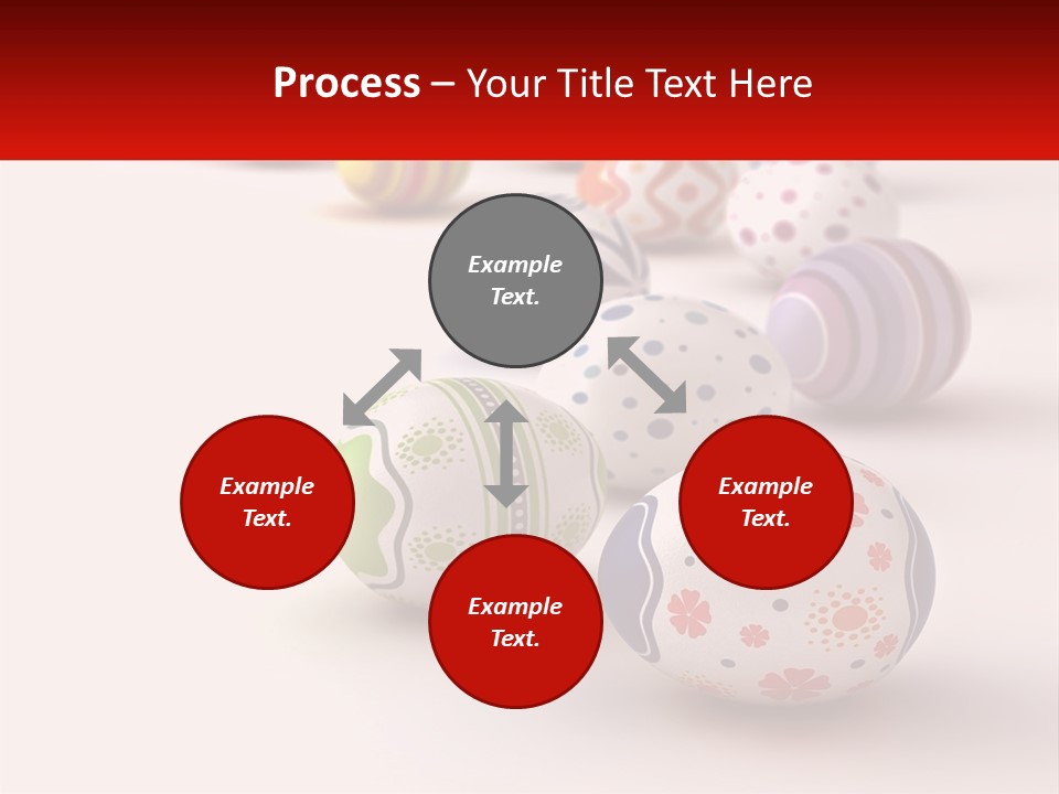 A Group Of Colorful Easter Eggs On A White Surface PowerPoint Template