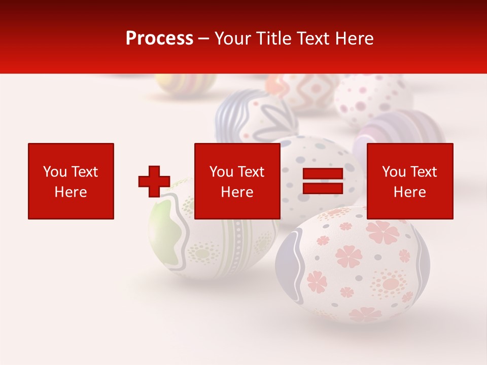 A Group Of Colorful Easter Eggs On A White Surface PowerPoint Template