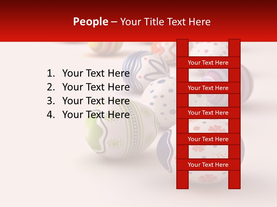 A Group Of Colorful Easter Eggs On A White Surface PowerPoint Template