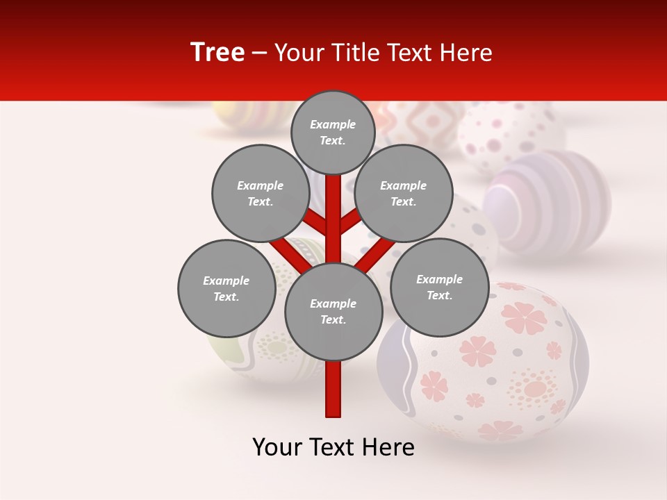 A Group Of Colorful Easter Eggs On A White Surface PowerPoint Template