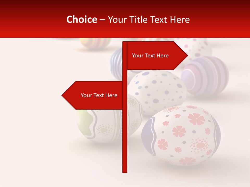 A Group Of Colorful Easter Eggs On A White Surface PowerPoint Template