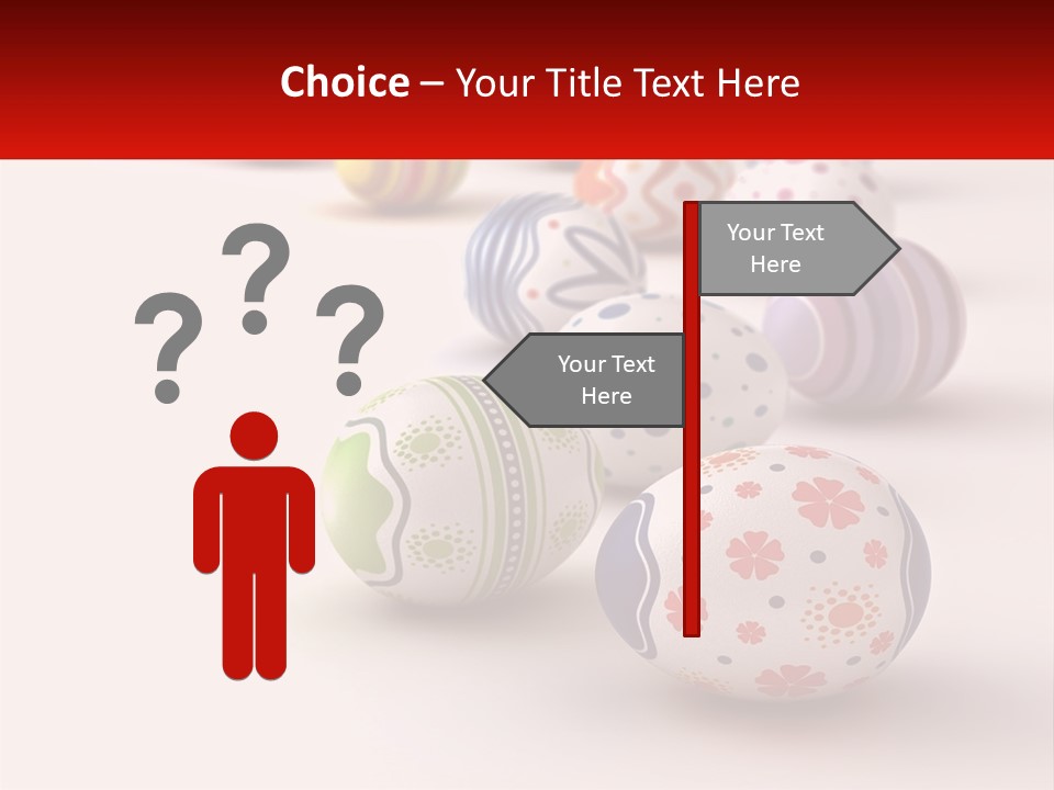 A Group Of Colorful Easter Eggs On A White Surface PowerPoint Template