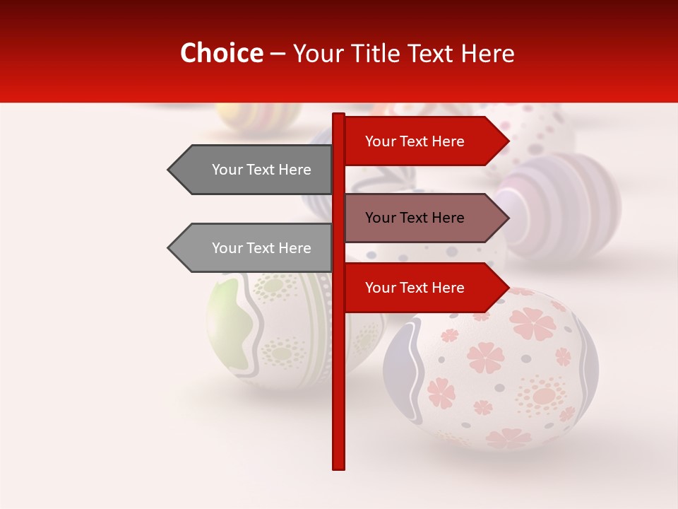 A Group Of Colorful Easter Eggs On A White Surface PowerPoint Template