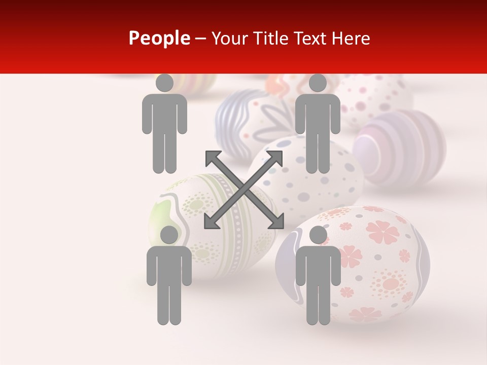 A Group Of Colorful Easter Eggs On A White Surface PowerPoint Template