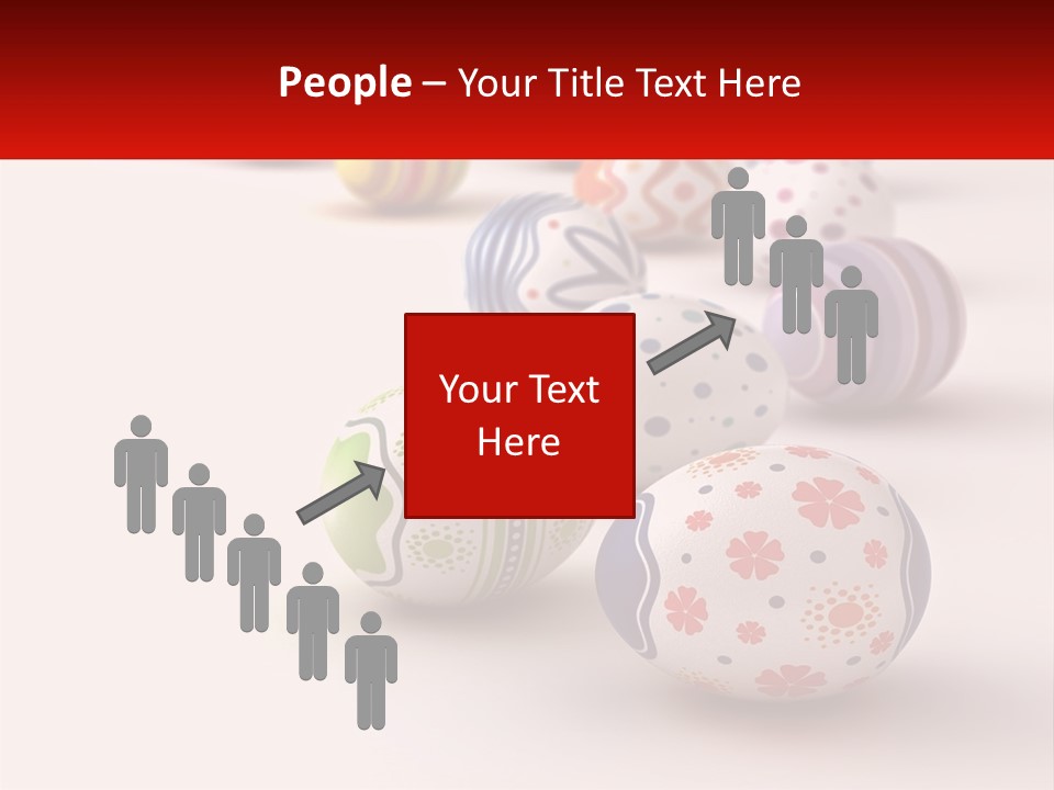 A Group Of Colorful Easter Eggs On A White Surface PowerPoint Template