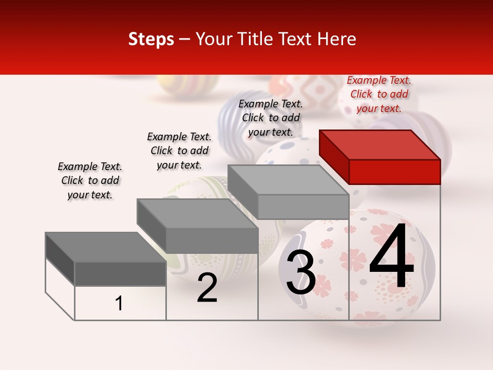 A Group Of Colorful Easter Eggs On A White Surface PowerPoint Template