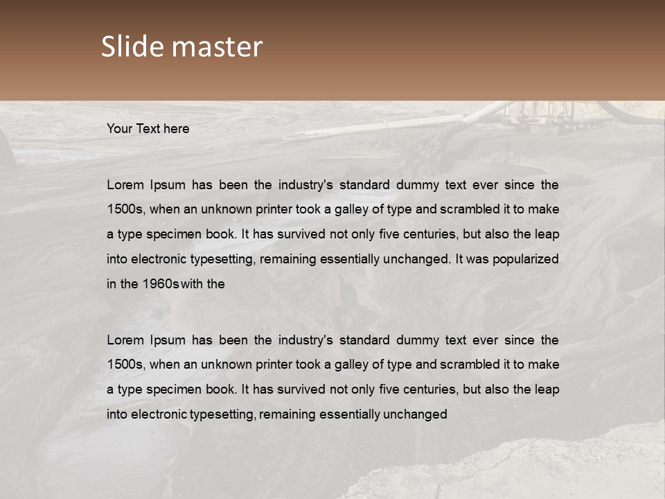 A Large Open Pit Filled With Water And Dirt PowerPoint Template
