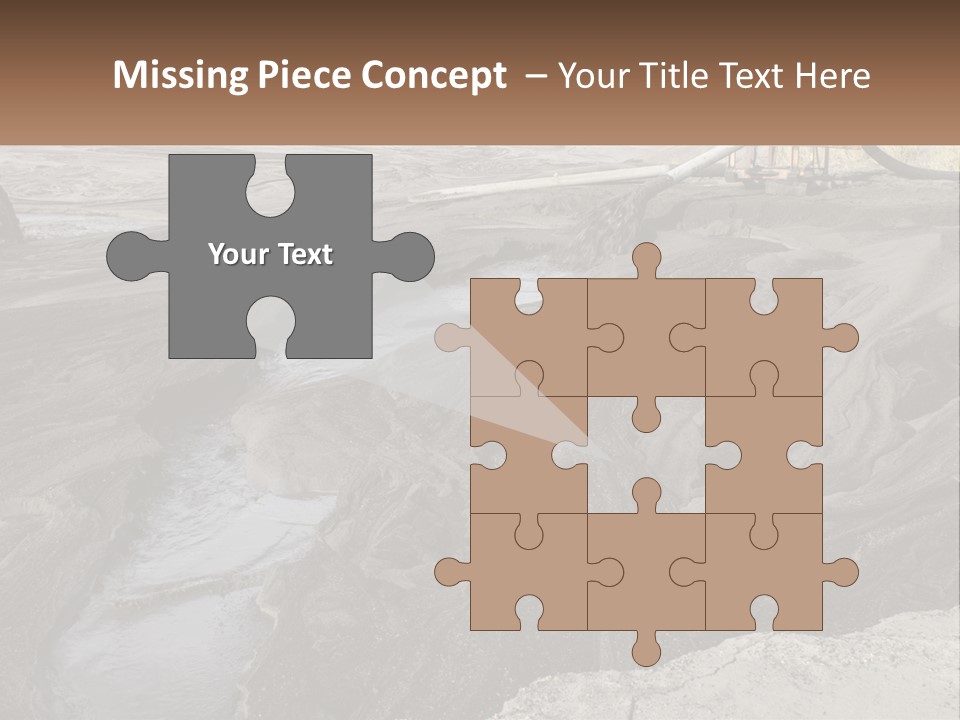 A Large Open Pit Filled With Water And Dirt PowerPoint Template