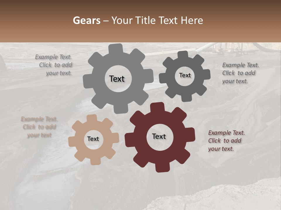 A Large Open Pit Filled With Water And Dirt PowerPoint Template