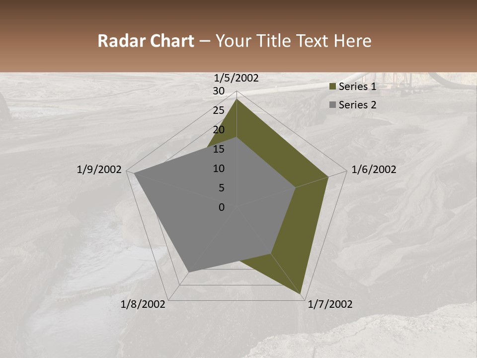 A Large Open Pit Filled With Water And Dirt PowerPoint Template