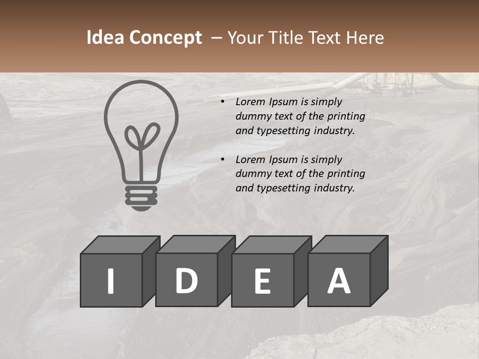 A Large Open Pit Filled With Water And Dirt PowerPoint Template