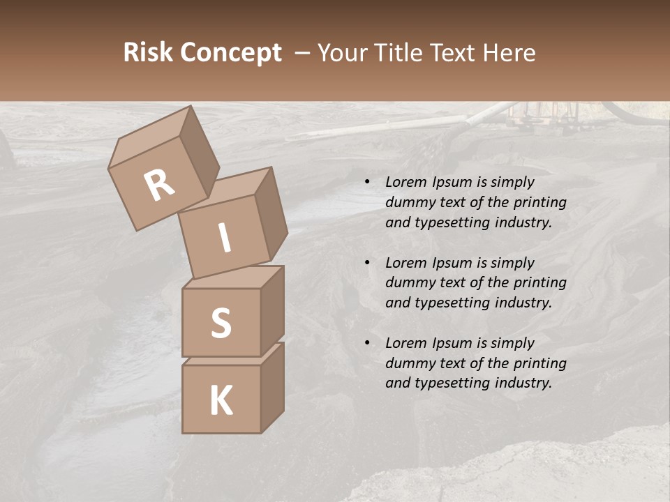 A Large Open Pit Filled With Water And Dirt PowerPoint Template