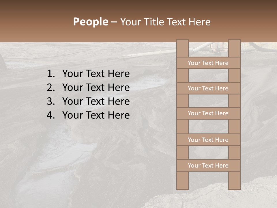 A Large Open Pit Filled With Water And Dirt PowerPoint Template