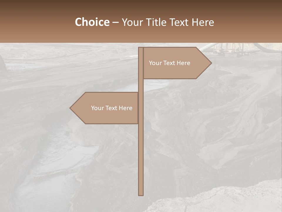 A Large Open Pit Filled With Water And Dirt PowerPoint Template