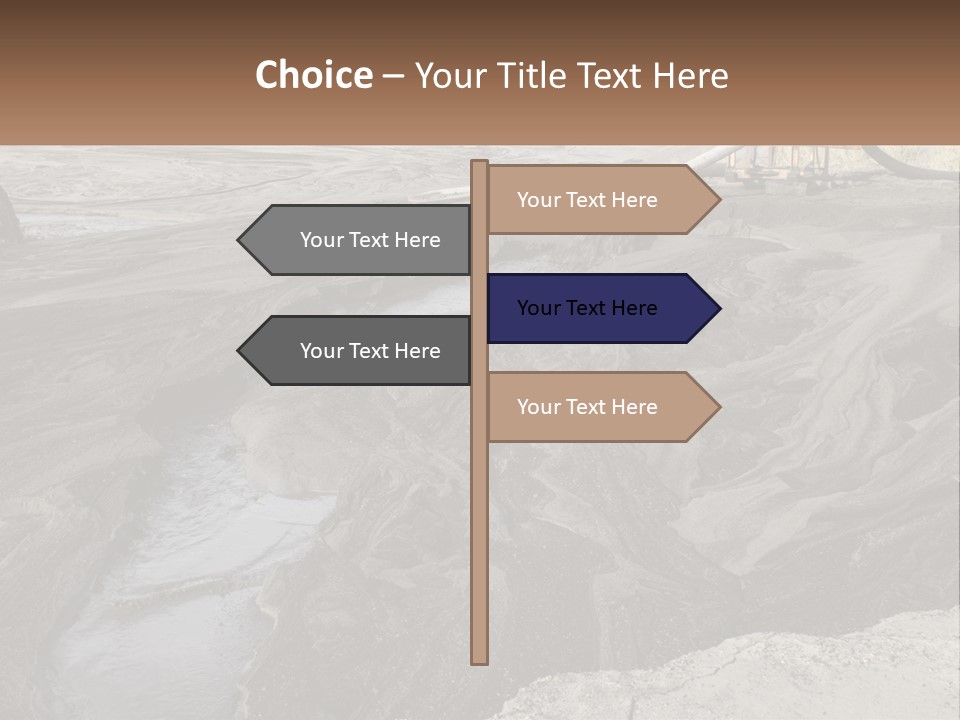 A Large Open Pit Filled With Water And Dirt PowerPoint Template