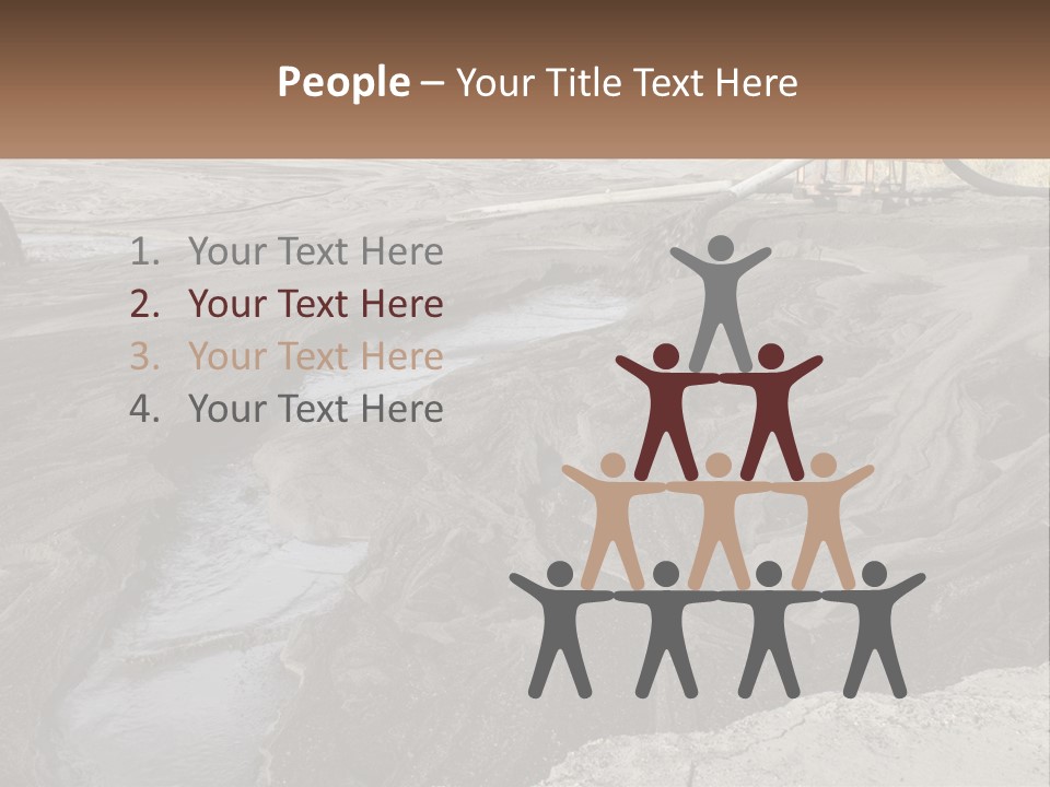 A Large Open Pit Filled With Water And Dirt PowerPoint Template