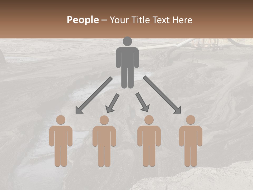 A Large Open Pit Filled With Water And Dirt PowerPoint Template