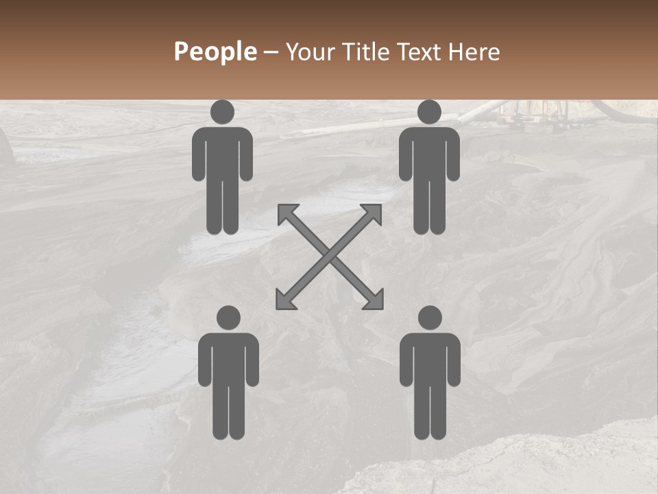 A Large Open Pit Filled With Water And Dirt PowerPoint Template