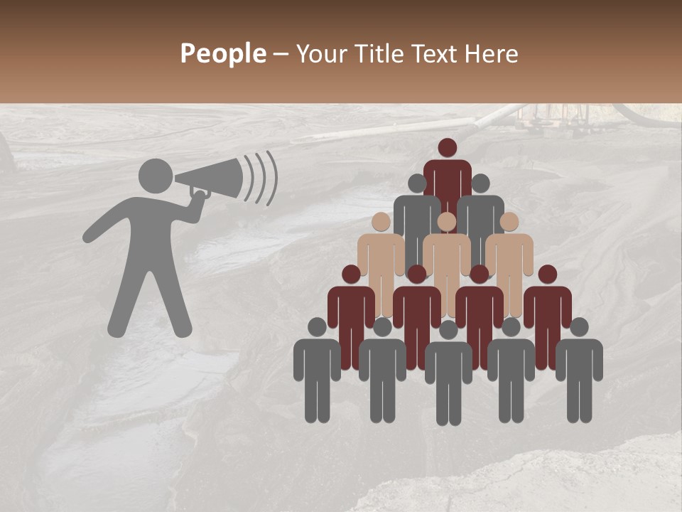 A Large Open Pit Filled With Water And Dirt PowerPoint Template