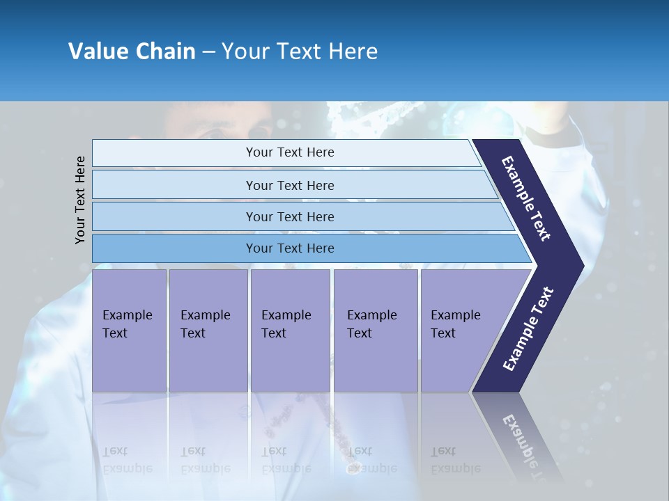 A Man In A Lab Coat Holding Up A Sign PowerPoint Template