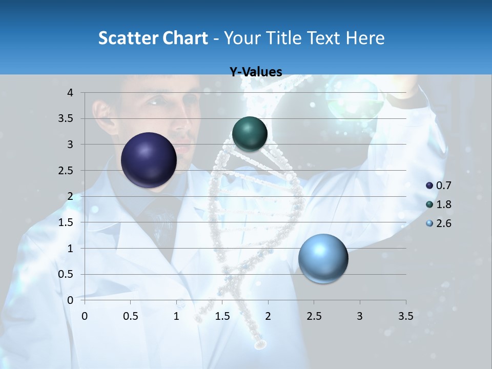 A Man In A Lab Coat Holding Up A Sign PowerPoint Template
