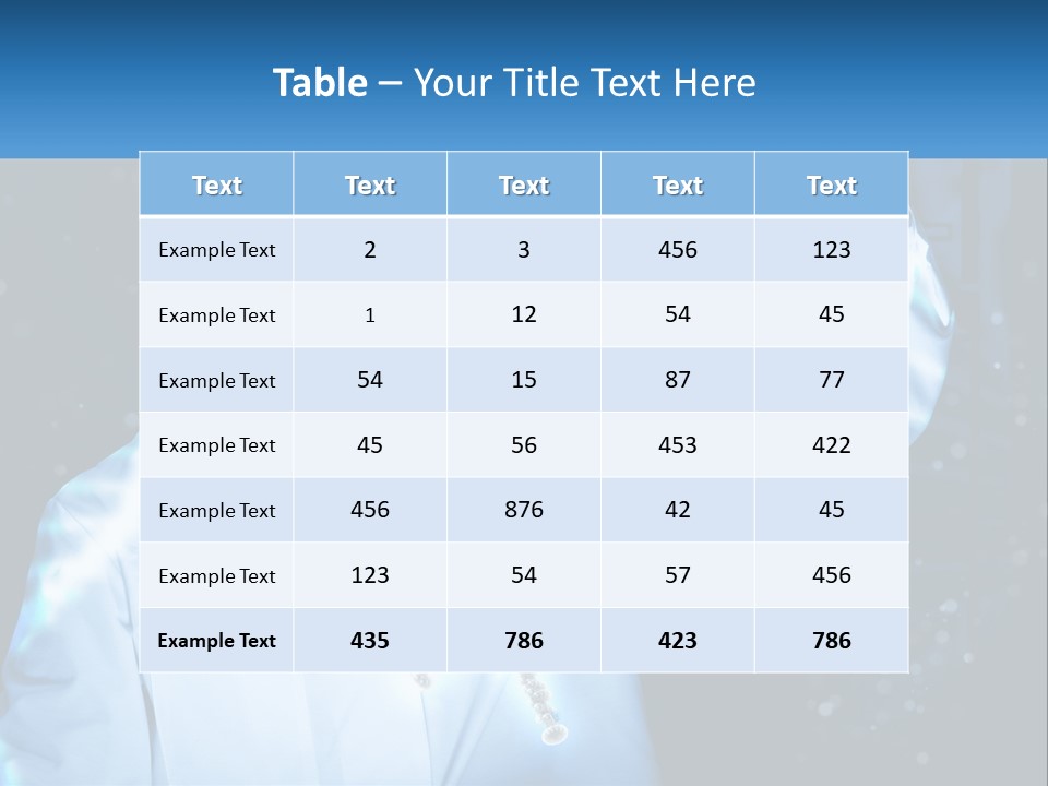 A Man In A Lab Coat Holding Up A Sign PowerPoint Template