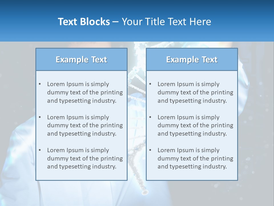 A Man In A Lab Coat Holding Up A Sign PowerPoint Template