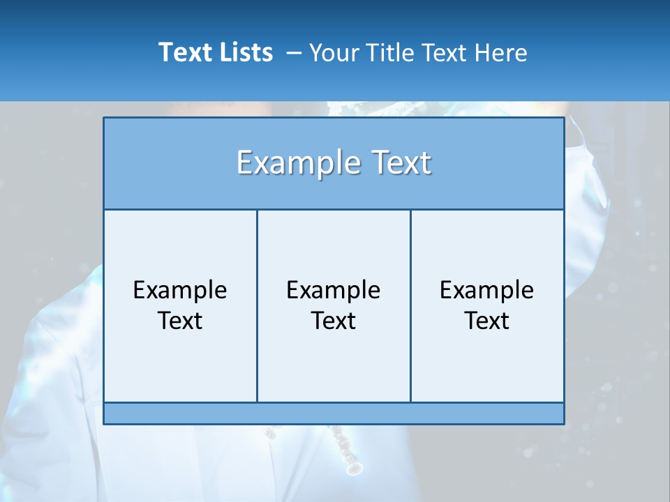 A Man In A Lab Coat Holding Up A Sign PowerPoint Template